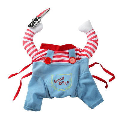 Funny Cat Clothes Halloween Cosplay Costumes for Small Medium Dog Cats Creative Pet Party Kitten Jumpsuits Soft Warm Cat Coat